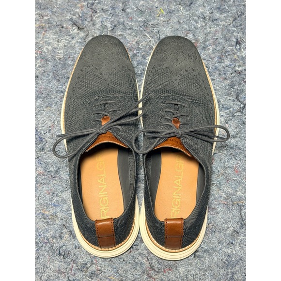 Cole Haan Men\'s Size 9M OriginalGrand Wingtip Oxford Grey Knit Shoes C27961 main image 6